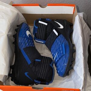 Nike Royal Blue and Black High-Top Football Cleats